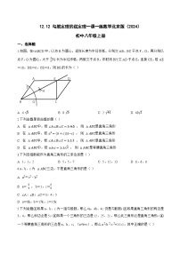 初中数学北京版（2024）八年级上册（2024）12.12 勾股定理的逆定理随堂练习题