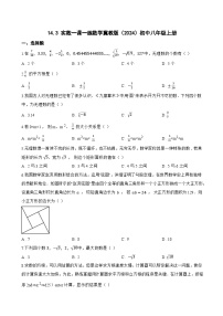 初中数学冀教版（2024）八年级上册（2024）第十四章 实数14.3 实数课时训练