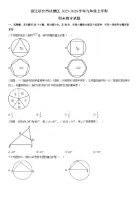 2025-2026学年浙江杭州市钱塘区九年级上学期期末数学试卷（学生版）
