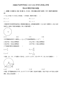 2025-2026学年河南驻马店市平舆县九年级上学期期末学情测评数学试卷（学生版）