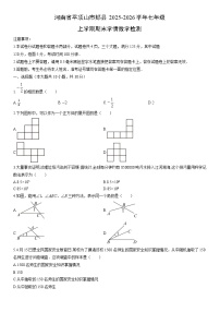 2025-2026学年河南省平顶山市郏县七年级上学期期末学情检测数学试卷（学生版）