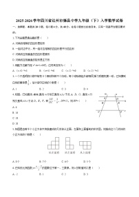 2025-2026学年四川省达州市渠县中学九年级（下）入学数学试卷-自定义类型
