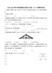 2025-2026学年甘肃省武威市某校九年级（下）开学数学试卷-自定义类型