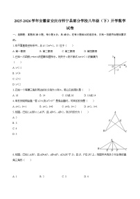 2025-2026学年安徽省安庆市怀宁县部分学校八年级（下）开学数学试卷-自定义类型