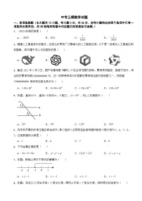 广西壮族自治区玉林市2026年中考三模数学试题附答案