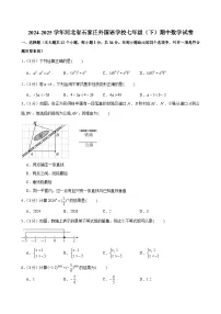 2024-2025学年河北省石家庄外国语学校七年级（下）期中数学试卷
