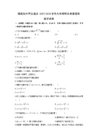 2025-2026学年福建泉州市安溪县九年级上期末质量监测数学试卷（学生版）