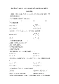 2025-2026学年福建泉州市安溪县九年级上期末质量监测数学试卷（学生版）