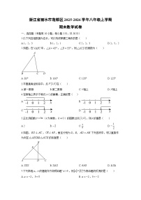 2025-2026学年浙江省丽水市莲都区八年级上学期期末数学试卷（学生版）
