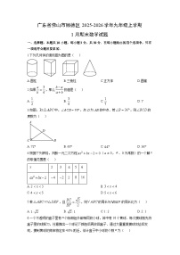 2025-2026学年广东省佛山市顺德区九年级上学期1月期末数学试卷（学生版）