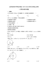 2025-2026学年江苏省徐州市沛县名校九年级上学期1月期末数学试卷（学生版）