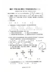 重庆一中初2026届初三数学下阶段性消化作业（无答案解析