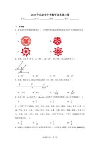2024-2025学年北京市九年级下学期中考仿真数学试题（含解析）