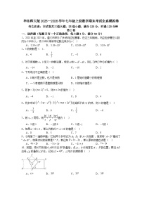 华东师大版2025—2026学年七年级上册数学期末考试全真模拟卷