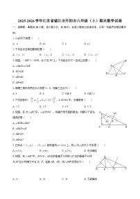 2025-2026学年江苏省镇江市丹阳市八年级（上）期末数学试卷-自定义类型