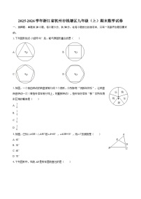 2025-2026学年浙江省杭州市钱塘区九年级（上）期末数学试卷-自定义类型