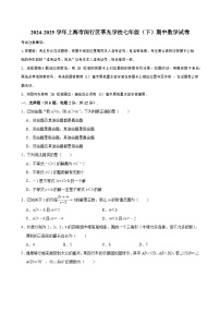 2024-2025学年上海市闵行区莘光学校七年级（下）期中数学试卷 （含解析）