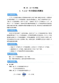 初中三元一次方程组及其解法教案