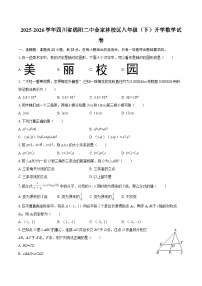 2025-2026学年四川省绵阳二中金家林校区八年级（下）开学数学试卷-自定义类型