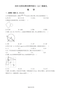 北京师范大学附属中学2025-2026学年九年级上学期统练（九）数学试题_(含答案_)