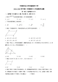 广东省广州市南沙区华南师范大学附属南沙中学2024-2025学年八年级下学期数学期中卷（原卷版+解析版）