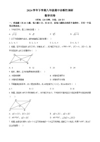 广东省广州市华侨外国语学校2024-2025学年下学期八年级数学期中试卷（原卷版+解析版）
