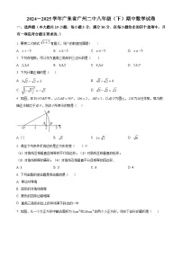 广东省广州市第二中学2024-2025学年八年级下学期期中数学试卷（原卷版+解析版）
