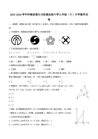 2025-2026学年河南省商丘市柘城实验中学九年级（下）开学数学试卷-自定义类型
