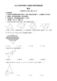 广西防城港市上思县2024--2025学年上学期八年级数学期中教学质量监测试卷（原卷版）-A4