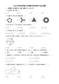 广西南宁市西乡塘区第三十五中学九年级上学期数学期中考试试题（原卷版）-A4