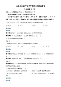 广西河池市天峨县九年级上学期期末检测数学试题（解析版）-A4