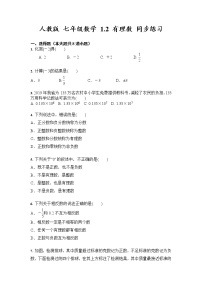 初中数学人教版七年级上册1.2 有理数综合与测试同步达标检测题