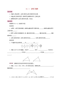 八年级上册12.1 全等三角形学案