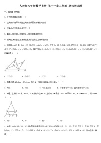 初中数学人教版八年级上册第十一章 三角形综合与测试精品单元测试课后练习题