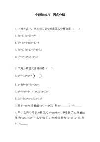 数学八年级上册14.3 因式分解综合与测试课后复习题