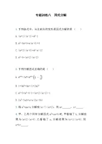 数学八年级上册14.3 因式分解综合与测试课后复习题