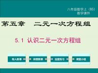 初中数学北师大版八年级上册1 认识二元一次方程组优秀ppt课件