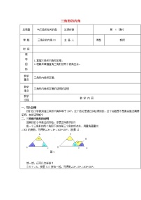 初中数学人教版八年级上册11.2.1 三角形的内角第4课时教学设计