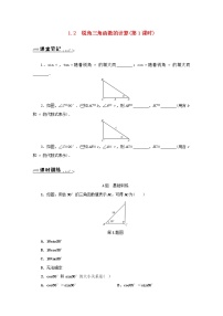 浙教版九年级下册1.2 锐角三角函数的计算第1课时课堂检测