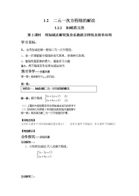 初中数学湘教版七年级下册1.2.2 加减消元法第2课时导学案