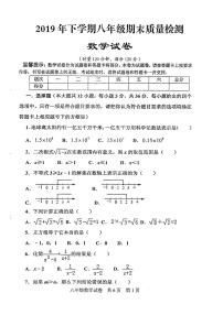 湖南省娄底市涟源市2019-2020学年八年级上学期期末质量检测数学试题（扫描版有答案）