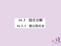 初中数学人教版八年级上册第十四章 整式的乘法与因式分解14.3 因式分解14.3.1 提公因式法精品作业课件ppt