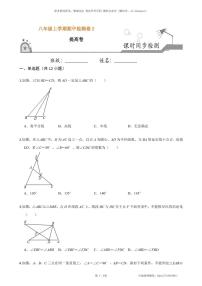 2020-2021学年人教版八年级数学上册课时同步练  期中测试卷（2）（提高卷）（原卷版）