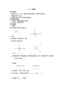 人教版七年级下册第五章 相交线与平行线5.1 相交线5.1.2 垂线导学案及答案