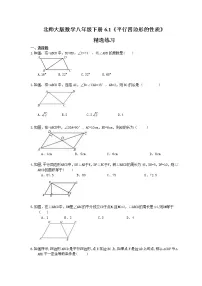 数学八年级下册1 平行四边形的性质课时训练