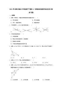 北师大版七年级下册第二章 相交线与平行线1 两条直线的位置关系同步训练题