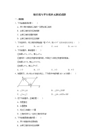 人教版七年级下册第五章 相交线与平行线综合与测试单元测试巩固练习