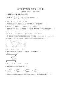 【精品试卷】人教版数学七年级下册期末测试卷一A卷（含答案）