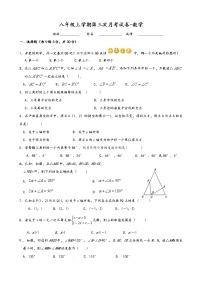 八年级上学期第三次月考试卷-数学无答案