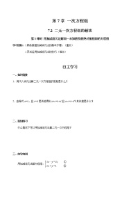 初中数学华师大版七年级下册7.2 二元一次方程组的解法优秀第3课时导学案